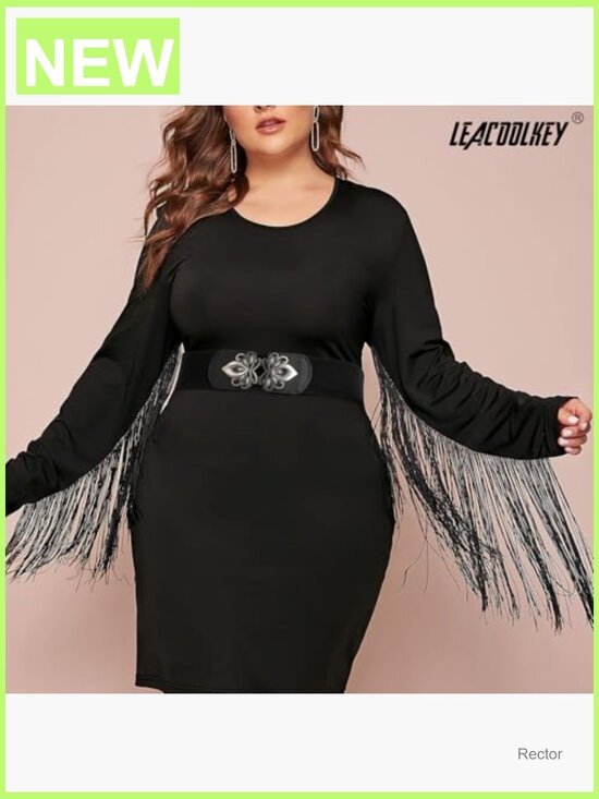4 Pack Wide Elastic Waist Belt for Dresses Plus Size Vintage Stretch Belt main image 6